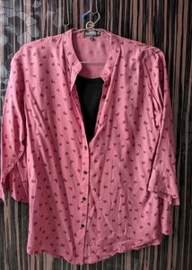 Pink Heart Print Top