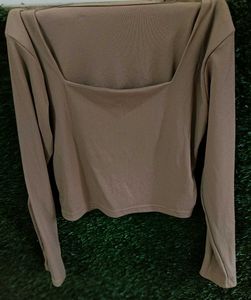 Square Neck Long Sleeve Top