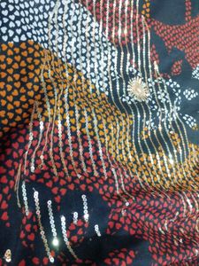 Sequin Saree Without Blouse