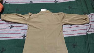 Olive Green Top With Pearl Beads Totally New.