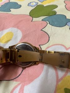 Authentic Fossil Rose Gold Watch with Crystals