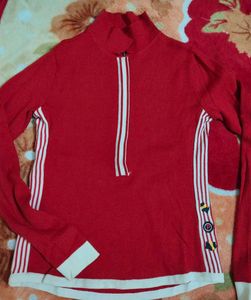 Red Striped Pullover Sweater