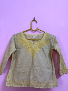 Embroidered Crop Kurta