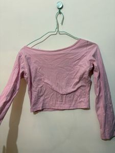 Pink Fitted Crop Top