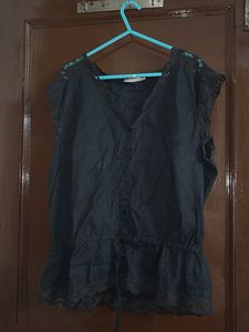 Black Lace Detail Top