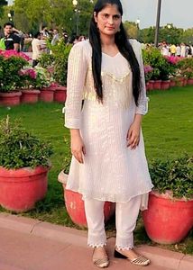 Elegant White Sequin Salwar Kameez