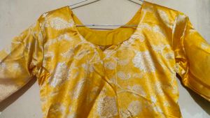 Yellow Stitched Kurti And Plazo