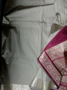 Grey And Maroon Kanchipattu Pure Silk Saree