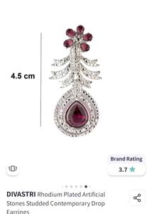 Elegant Dangle Earrings Rhodium Plated