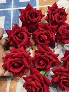 Artificial Red Rose For Decoration (pack Of 10)