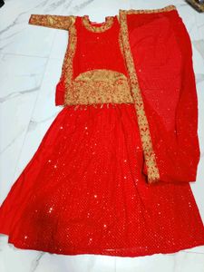 Elegant Red Embroidered Lehenga Choli