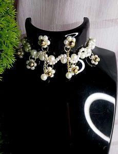 Korean Inspired Pearl Choker &amp; Earrings