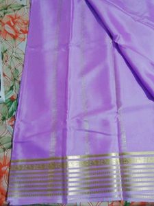 Unused Lavender Crepe Silk Saree