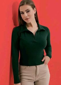 Maroon Polo Neck Top
