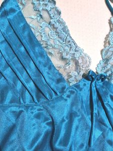 Teal Satin Lingerie Set