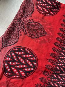 Red & Black Paisley Print Scarf