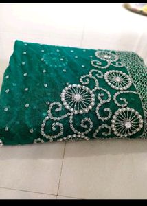 Bottle Green Saree