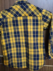 Yellow &amp; Navy Plaid Button Down