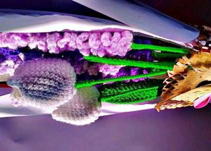 Crochet  Tulips And Lavender Flower Bouquet 💐