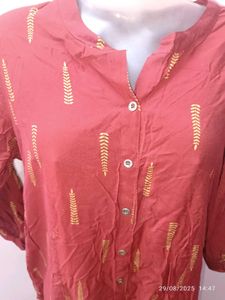 Xxl Maroon Printed Kurta