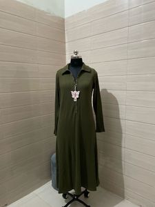 old navy imported Olive Knit Midi Dress