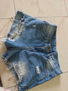 Distressed Denim Shorts