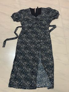 Floral Print Midi slit Dress