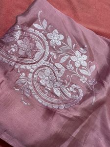 Plain Pink Saree