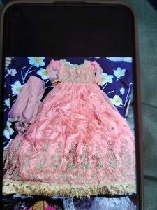 Beautiful Barbie Type Gown With Dupatta