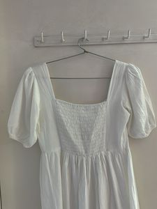 White Puff Sleeve Dress