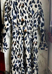Leopard Print Tiered Midi Dress