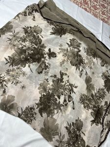 Charcoal Grey Georgette Gotta Patti Saree