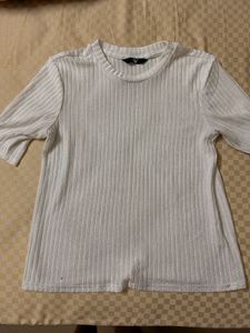 Ribbed Shimmer  White Top