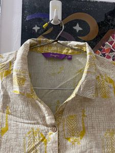 Rangriti Pure Cotton Kurta With Collar And Pocket