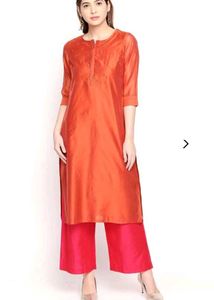 Orange Silk Kurta From Pantaloons