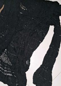 Black Net Shrug Full Sleeves