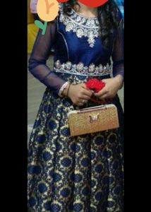 Elegant Blue Colour Gown For Girls Wear