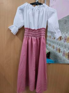 Pink &amp; White Fit and Flare Dress (BK)