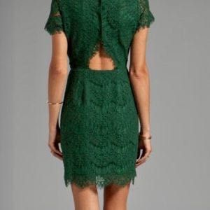 Emerald Green Lace Mini Dress