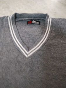Gray V-Neck Sweater