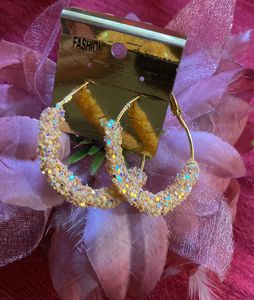 Combo Of Two Beautiful Shimmery, Pink Circle Earri