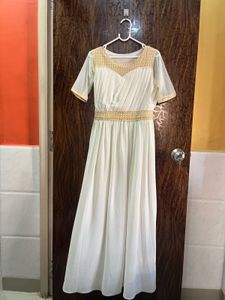 34 bust off white maxi dress for women