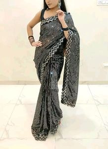 Saree With Sequence Work