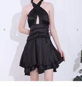 Elegant Black Halter Dress