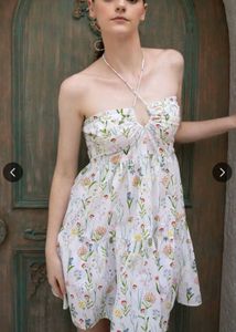 Floral Halter Mini Dress m size
