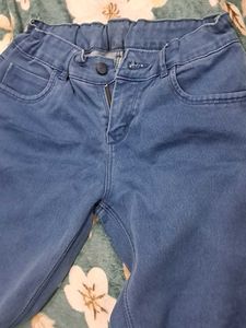 Blue Jeans with Elastic Waistband