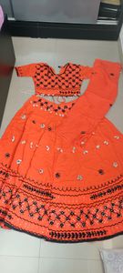 orange black choli