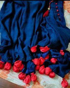 Elegant Navy &amp; Red Kurti