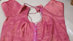 Beautiful Pink Zari Saree &amp; Blouse