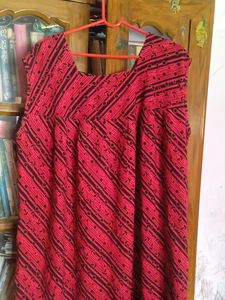 Red ♥️ Half sleeve Maxi With House Coat Yellow 🟡
